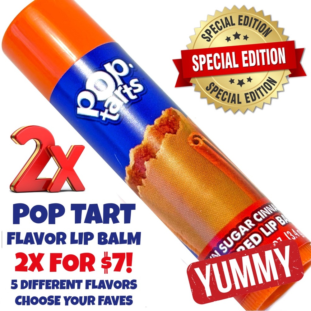 Authentic 2X POP TART Flavored Lip softening balm’s BROWN SUGAR CINNAMON